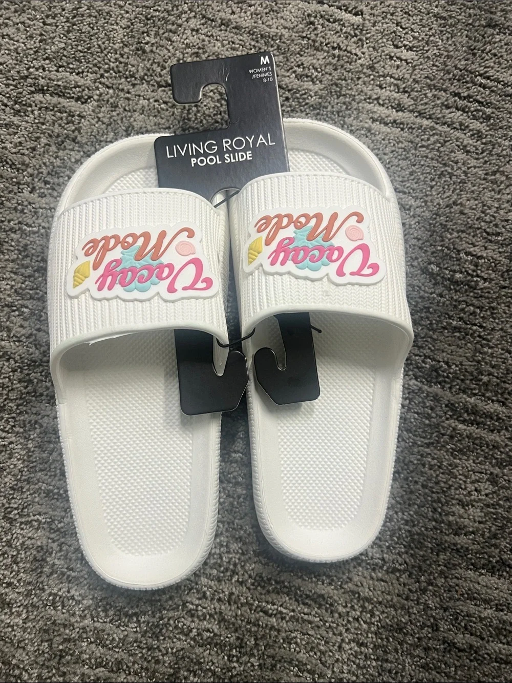 Kids' White 'Beach Mode' Slide Sandals